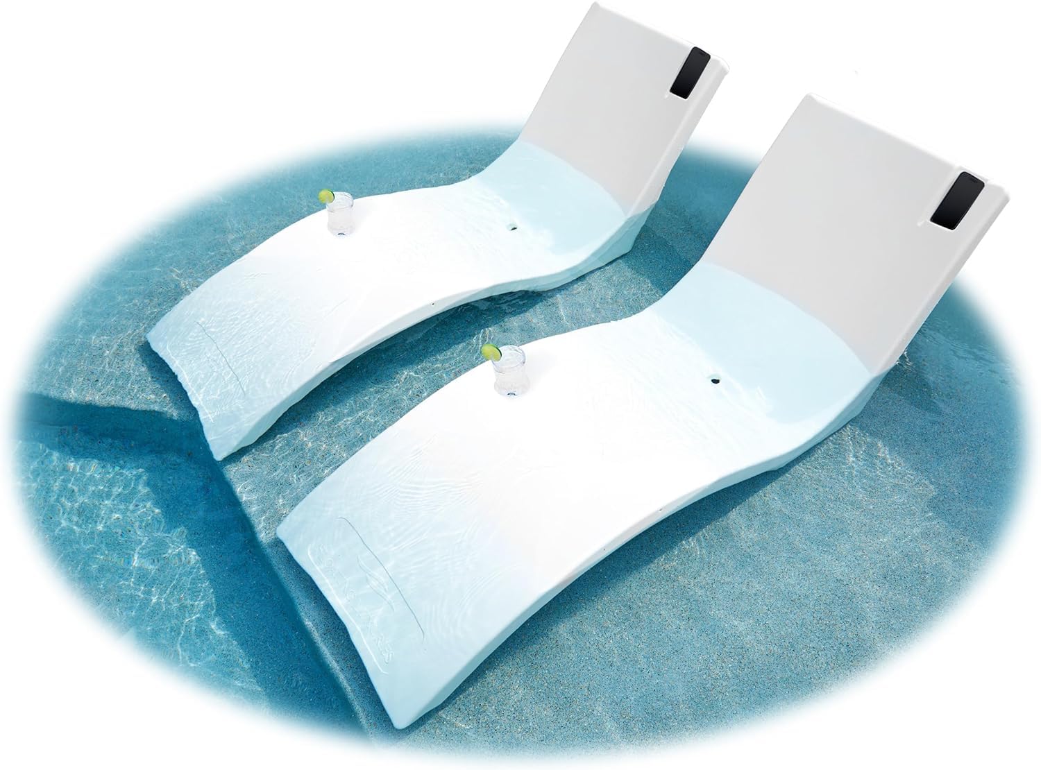 Floating Luxuries Kai Shelf Pool Lounger, Arctic White, Set of 2