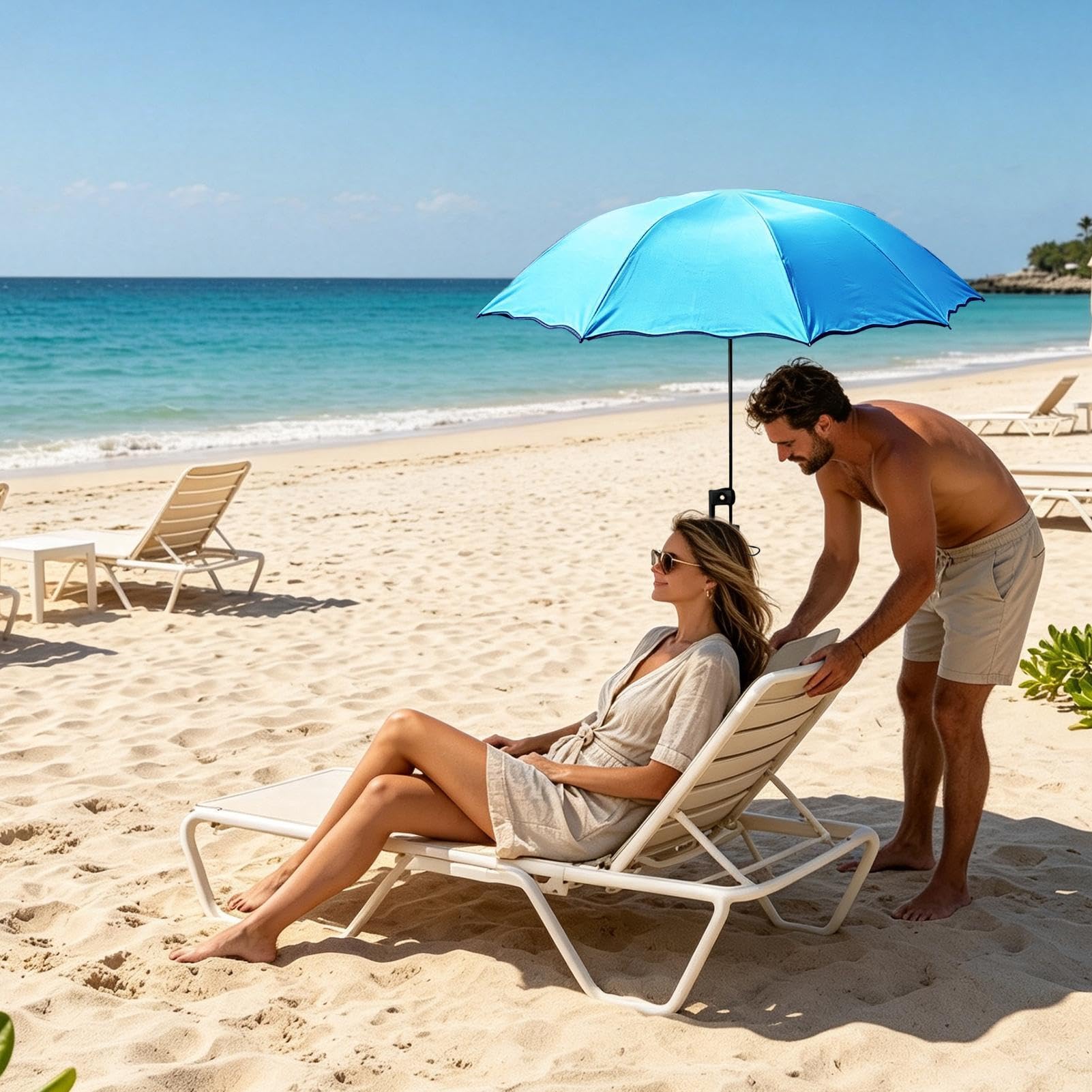 Ombrellone portatile per esterni, protezione solare in piscina
