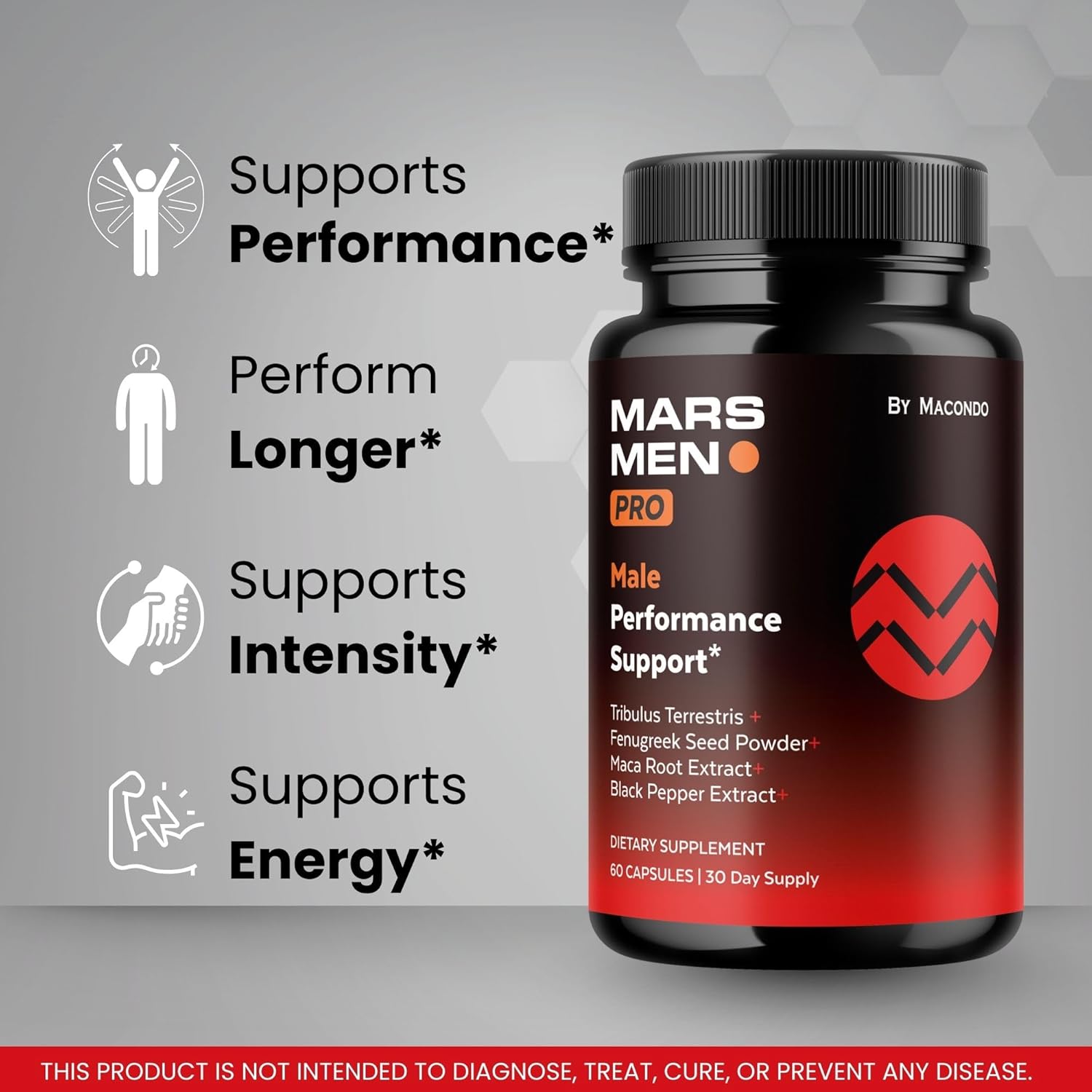 (3 Pack) Mars Men Pro - Official Mars Men Pro Supplement Natural Support Capsules, MarsMen Pro Vitamin Advanced Formula, Mars Man Pro Multivitamin Overall Health & Wellness, 180 Capsules - Image 2