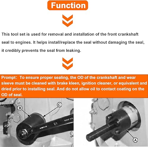 Miniatura 3 de Kit instalador de engranajes de cigüeñal y sello de aceite delantero para reemplazar JDG954B, apto para motores John Deere 1039, 4045, 6059 y 6068