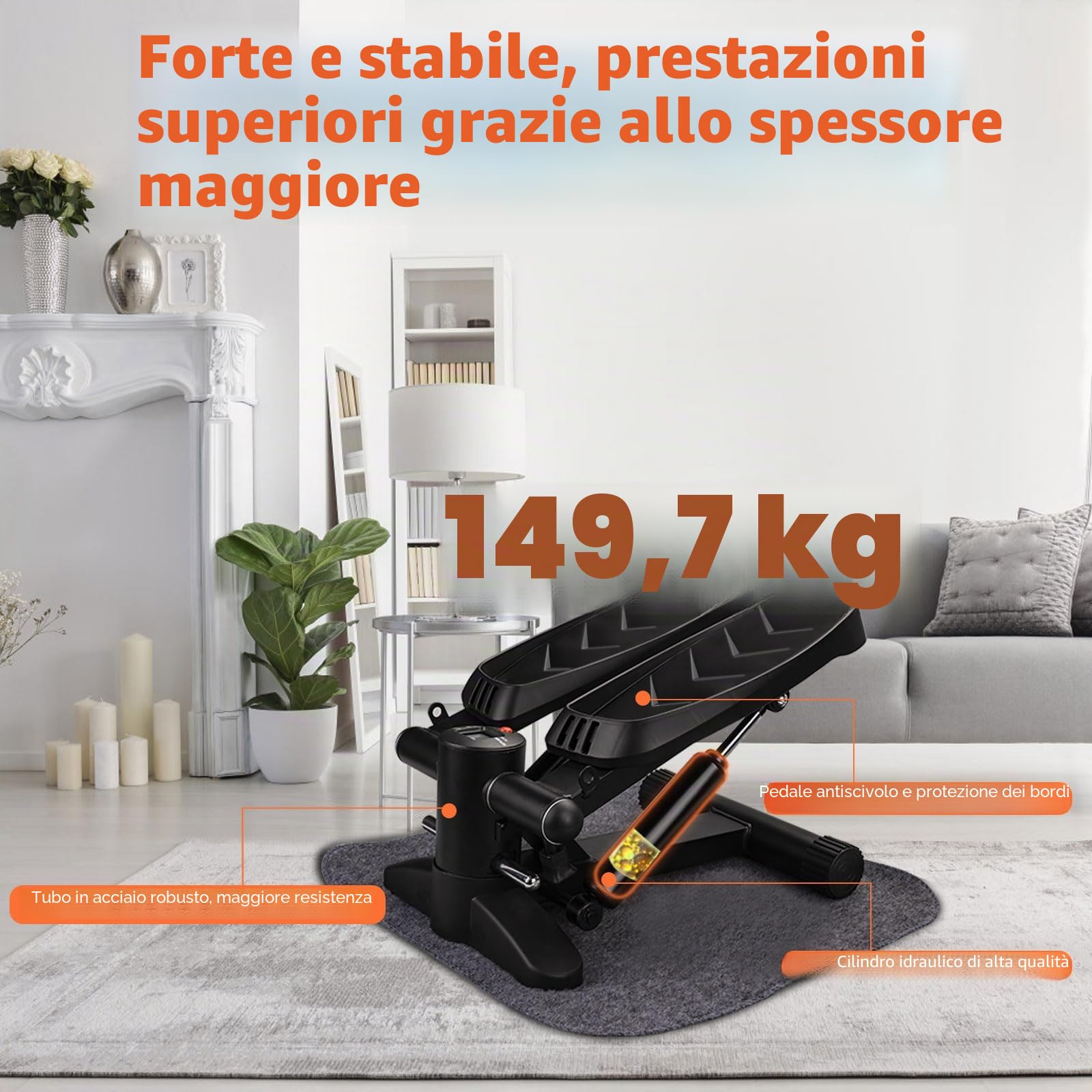 HLC Steppers with Resistance Bands and Step Fitness Equipment, Home Air Climber Step Fitness Equipment