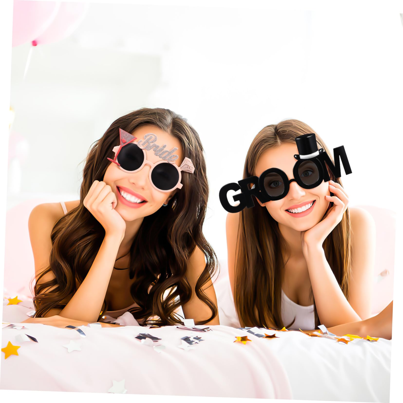 5 Sätze Braut Bräutigam Brille Wein Party Gläser Für Die Hochzeitsdusche Bräutigam Sonnenbrille Für Hochzeit Hochzeitsbrille Prop Requisiten Für Die Hochzeit Plastik 2 Stücke * 5