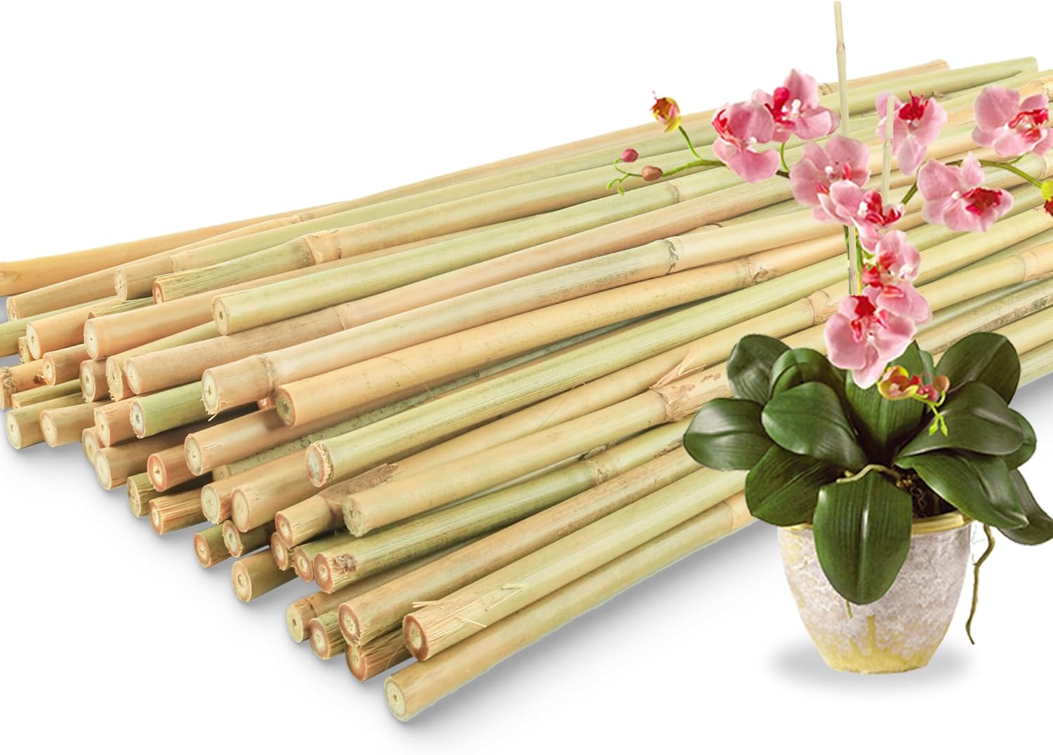 50Pcs / 18 inch Bamboo Plant Stakes for Indoor Outdoor Plants, Garden Plant Support Sticks, Poles for Tomato Vegetables Beans Trees Potted Climbing Plants(0.32”-0.4”)
