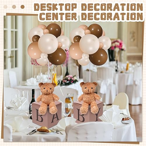 Miniatura 5 de Lenwen Juego de 3 juegos de decoración de animales de la selva para baby shower, mesa de baby shower, centro de mesa, globo de animales de peluche