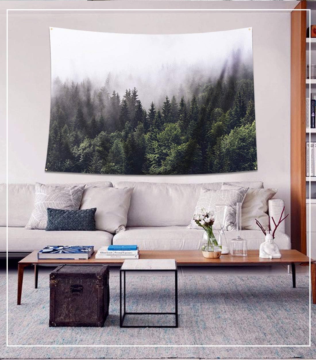 Bigcardesigns Forest Tapestry Galaxy Wall Hanging Nature Night Sky Tapestries for Bedroom Dorm Decor Small Size 51" 60"