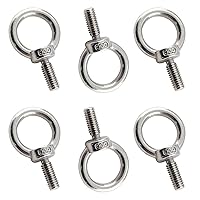 Vista 6 de 12 pernos de ojo de elevación M6, acero inoxidable 304 rosca masculina maquinaria anillo de hombro perno de ojo resistente