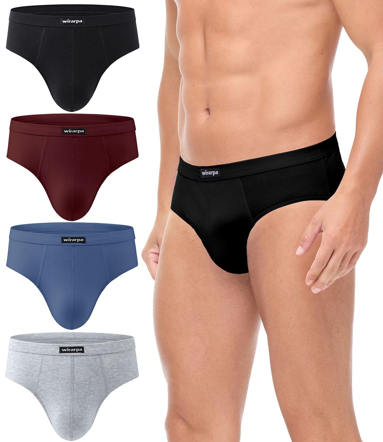 wirarpa Unterhosen Herren Slip Baumwolle Männer Slips Atmungsaktiv Unterwäsche 4er Pack
