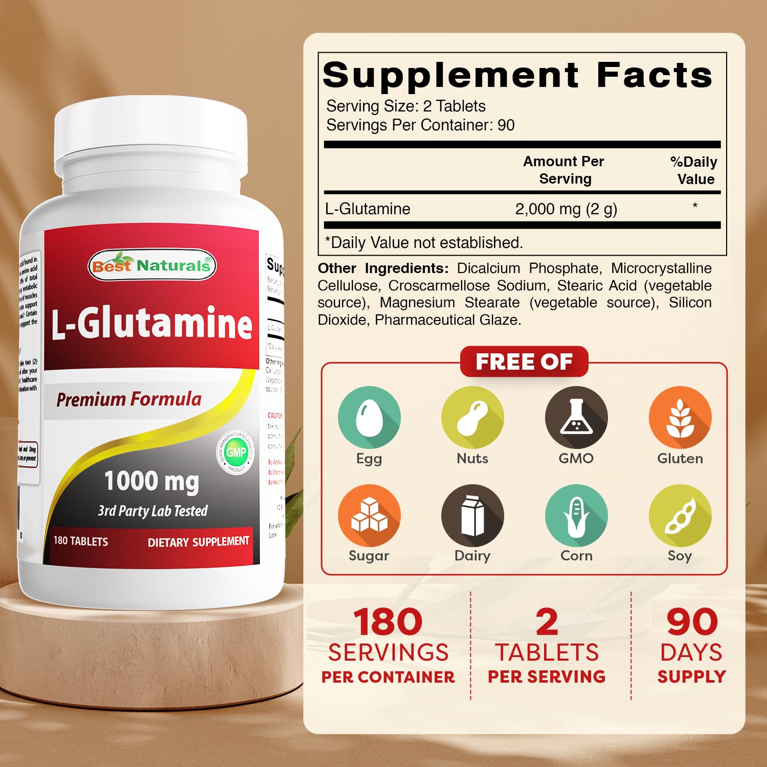 Nature's Bounty L-Lysine, 1000mg, 180 Tablets (3 X 60 Count Bottles - View #2