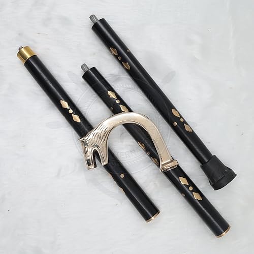 Bastón decorativo de aluminio y latón de palisandro Bastón de tamaño completo para hombres y mujeres