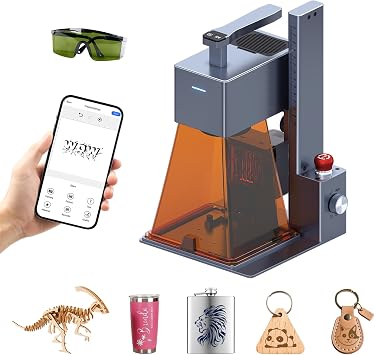 Laser Engraver Machine, 20W 20000mW Diode Laser Cutter, 2000mm/s High-Speed Laser Portable & Handheld Desktop DIY Laser Engraving Machine for Wood, Metal, Paper, Acrylic, Leather, Glass