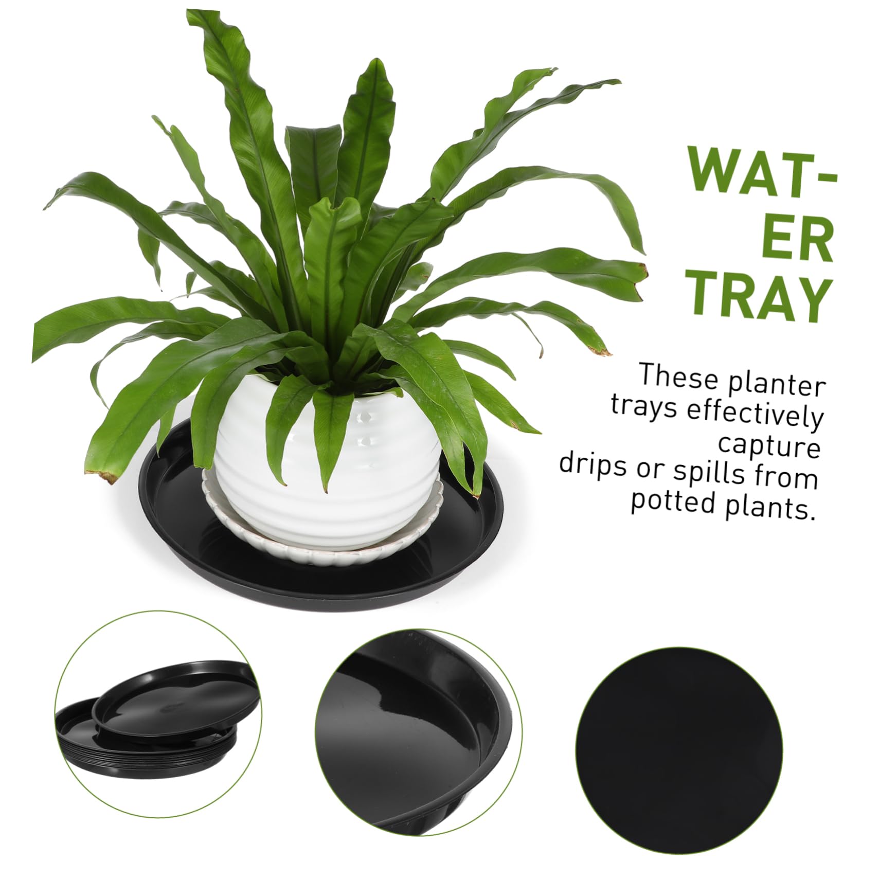 Toddmomy 10piezas Fondo del Recipiente De Plástico Platillos para Plantas Bandejas para Macetas Unidades Bandejas Redondas para Agua para Jardín y Contenedores para Plantas