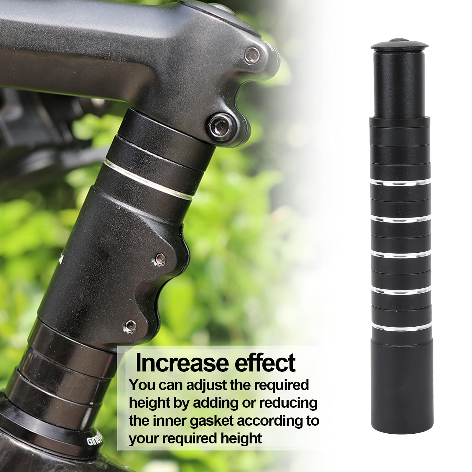 RiToEasysports Estensione dello Stelo della Forcella della Bicicletta Regolabile in Lega di Alluminio per Riser per Manubrio per Mountain Bike(210 mm)