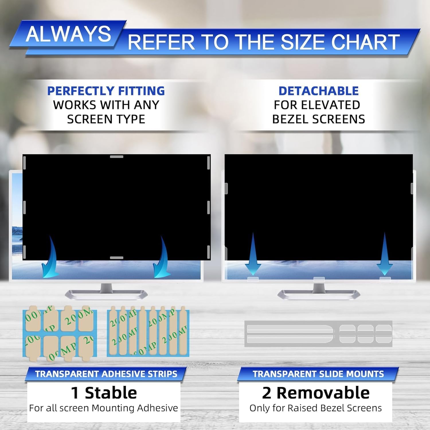 FILMEXT [2 Pack] 27 Inch Computer Privacy Screen, 16:9 Aspect Ratio Monitor Privacy Filter with Anti-Glare, Anti-Blue Light & Anti-Spy Protection, Removable Anti-Scratch Screen Protector