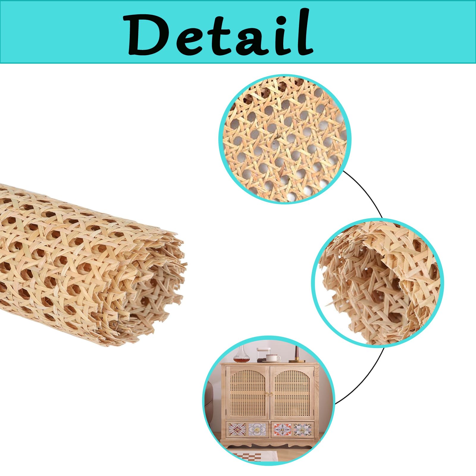 Rotolo Paglia Di Vienna Naturale 45x100cm - Rattan Per Riparazione Sedie E Mobili - Foto 4