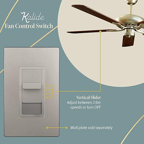 Miniatura 37 de TOPGREENER Kalide - Interruptor de control de velocidad del ventilador, interruptor de pared de ventilador de 3 velocidades, un solo polo, 120 VAC