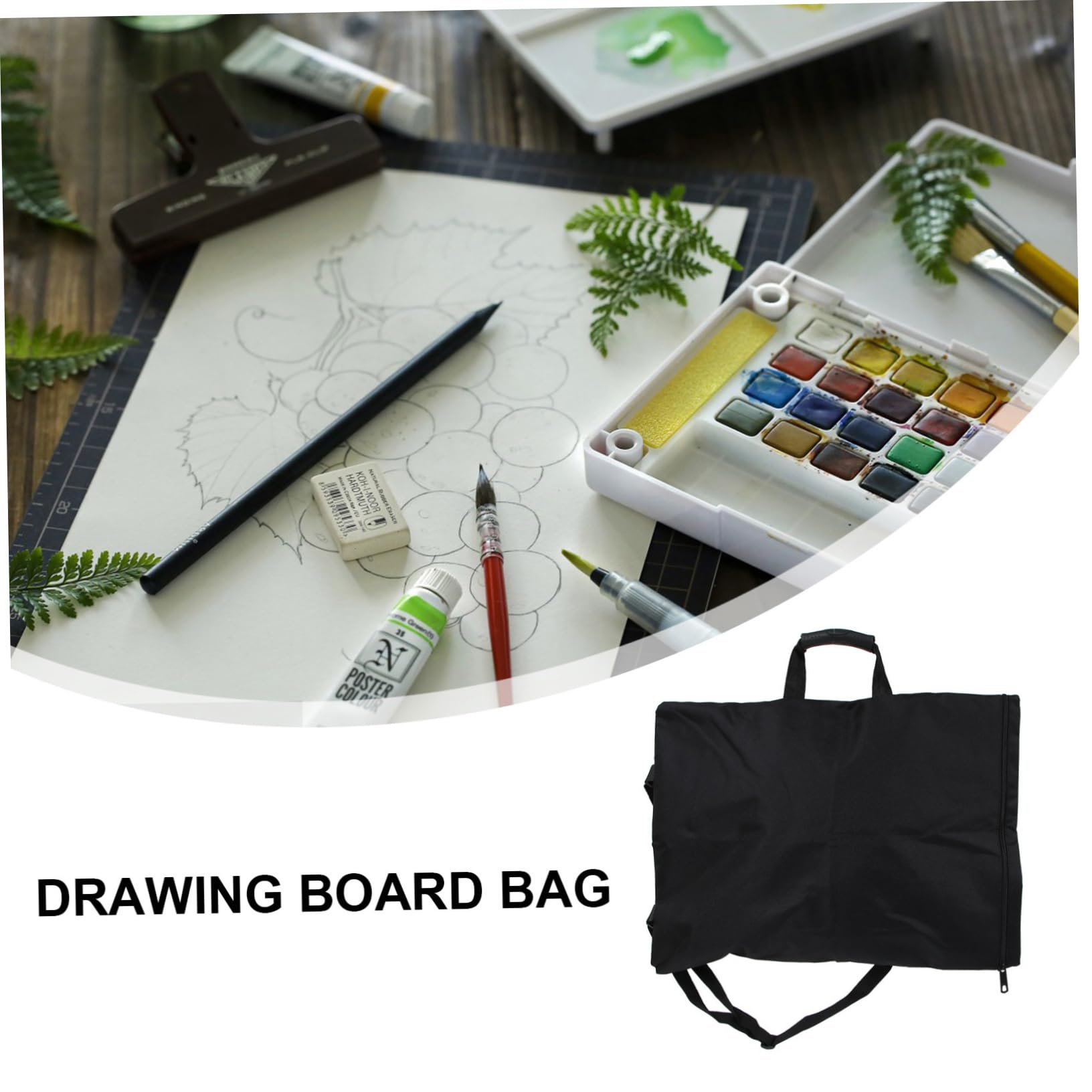 Zeichenbrett Tasche für Kinder, A3, Canvas, Schwarz