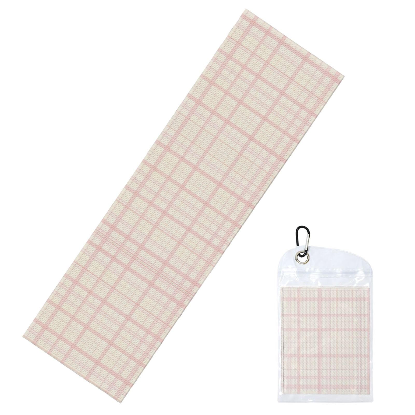 DUYIOKH Pink Grid Print Cooling Towel, Portable Towel for Gym Workout Golf Beach World Cup Sports Hot Weather