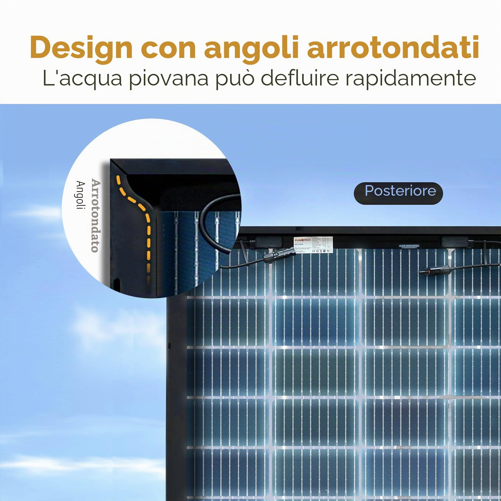 enjoy solar® Modulo Solare Monocristallino PERC Bifacciale 210W 36V, celle 182 mm – ideale per impianto balcone, casetta da giardino, carport, tetti di garage (per sistema fotovoltaico 24V)