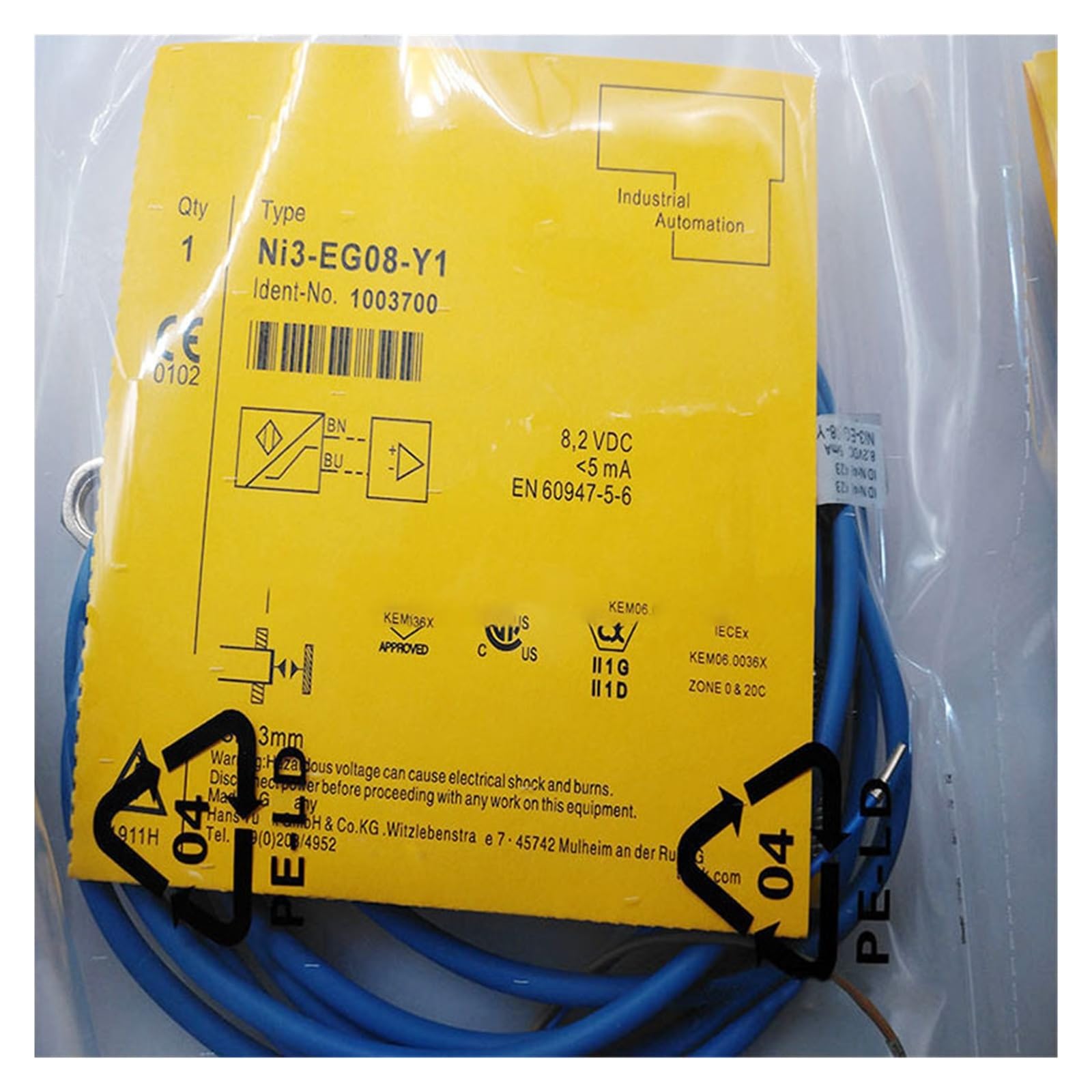 Proximity Switch Sensor, NI3-EG08K-Y1