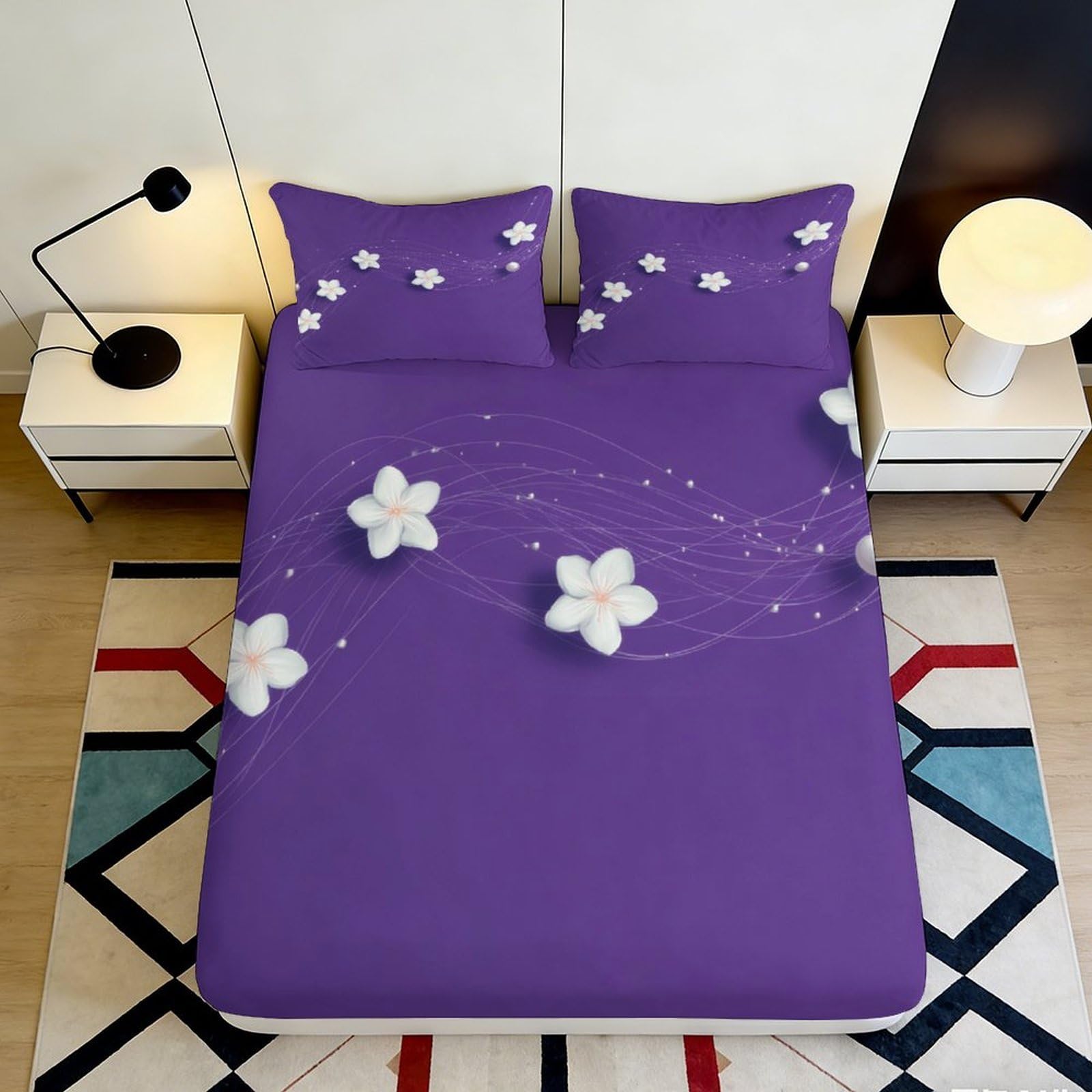 3D Printed Fishing Fun Fitted Sheet Microfiber Soft Anti-Slip Bedroom Decor Easy Care Dynamic Fish Bed Cover for Home Dorm Guest 90x200x25cm