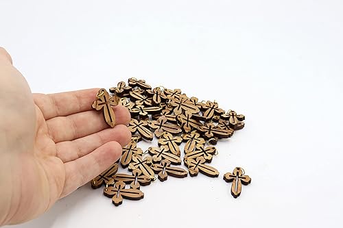 Miniatura 3 de Cruces de madera de olivo 50 piezas hechas a mano Tierra Santa Jerusalén Colgantes Cruz Religión