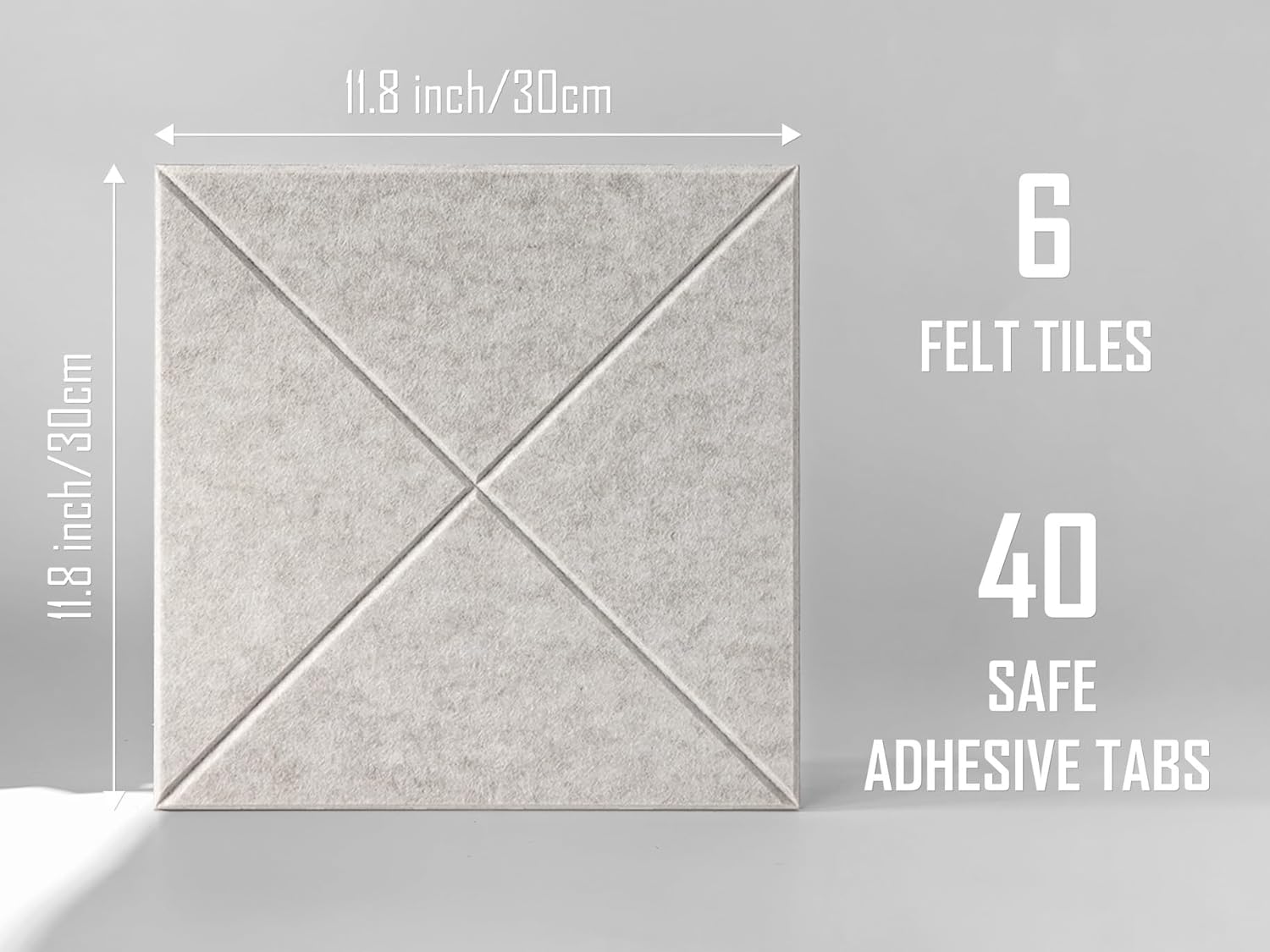 Cork Board 24 x36 Alternative - 6 Pack Felt Wall Tiles with Safe Removable Adhesive Tabs, Cork Boards for Walls for Home Office Pin Board Tack Board Bulletin Board - Ivory