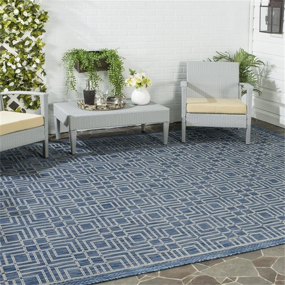 Pemberly Row 2'-7" x 5' Area Rug, Navy Gray Palette, Soft Durable Surface, Modern Entryway or Bedside Rug, Compact Decorative Accent for Small Spaces, Protects Floors, Indoor Use