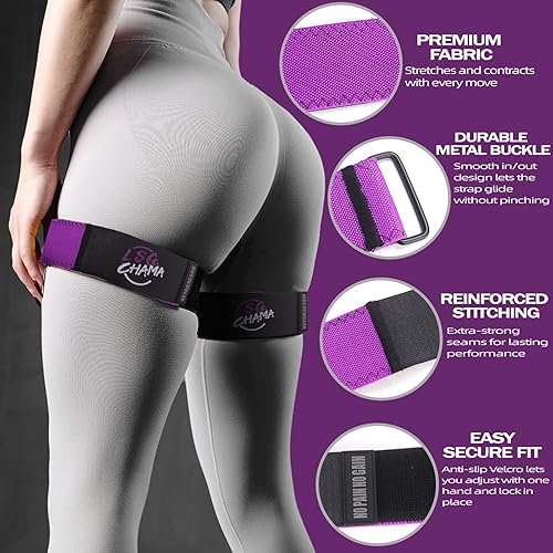 Miniatura 2 de Bandas de resistencia BFR para mujeres, bandas de ejercicio de entrenamiento de glúteos, equipo de entrenamiento de fitness Púrpura,Rojo