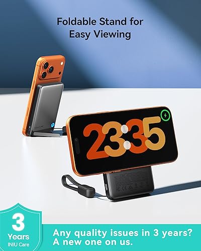 Miniatura 8 de INIU para cargador portátil, Qi2 certificado, 15W 10000mAh banco de energía magnética,