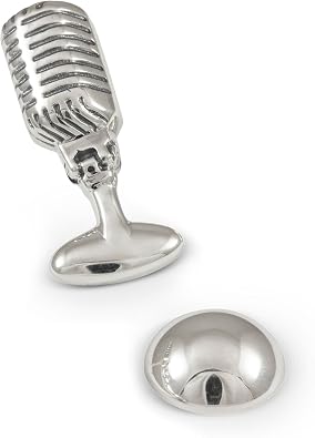 Microphone Lapel Pin Handcrafted Sterling Silver 925
