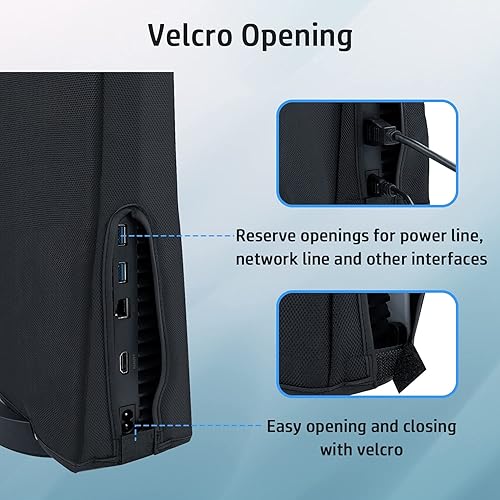 Miniatura 7 de Wigearss vertical Mode Dust Cover for PS5 Console 1680D Oxford Cloth Anti-Scratch Waterproof Dust Guard Backend Cutaway Design (Not for PS5 SlimPS5