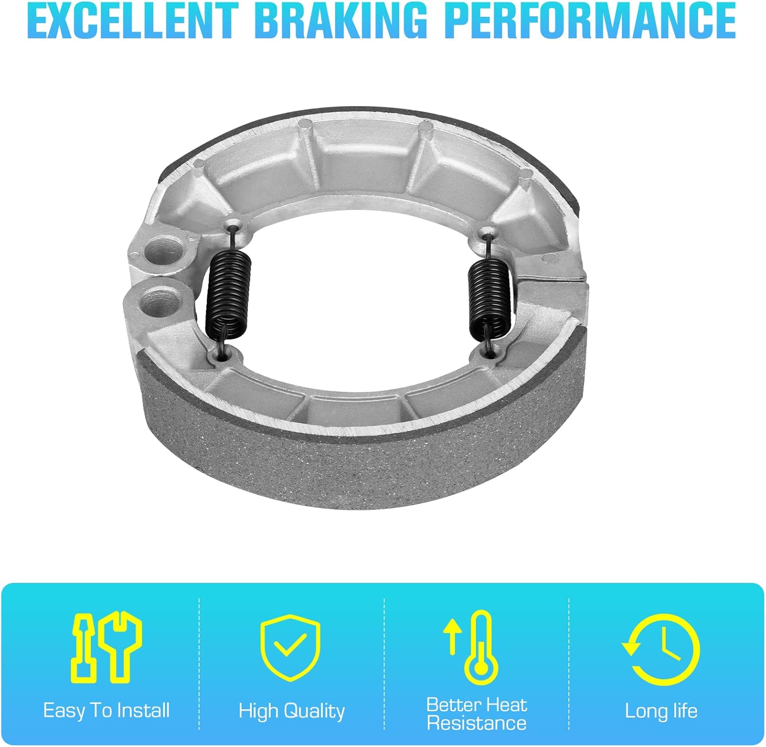 Front Rear Brake Shoes for Honda Foreman Rubicon 500 TRX500 FA 2001 2002 2003 2004, TRX500FGA Gpscape (2004 Only) - 3 Set