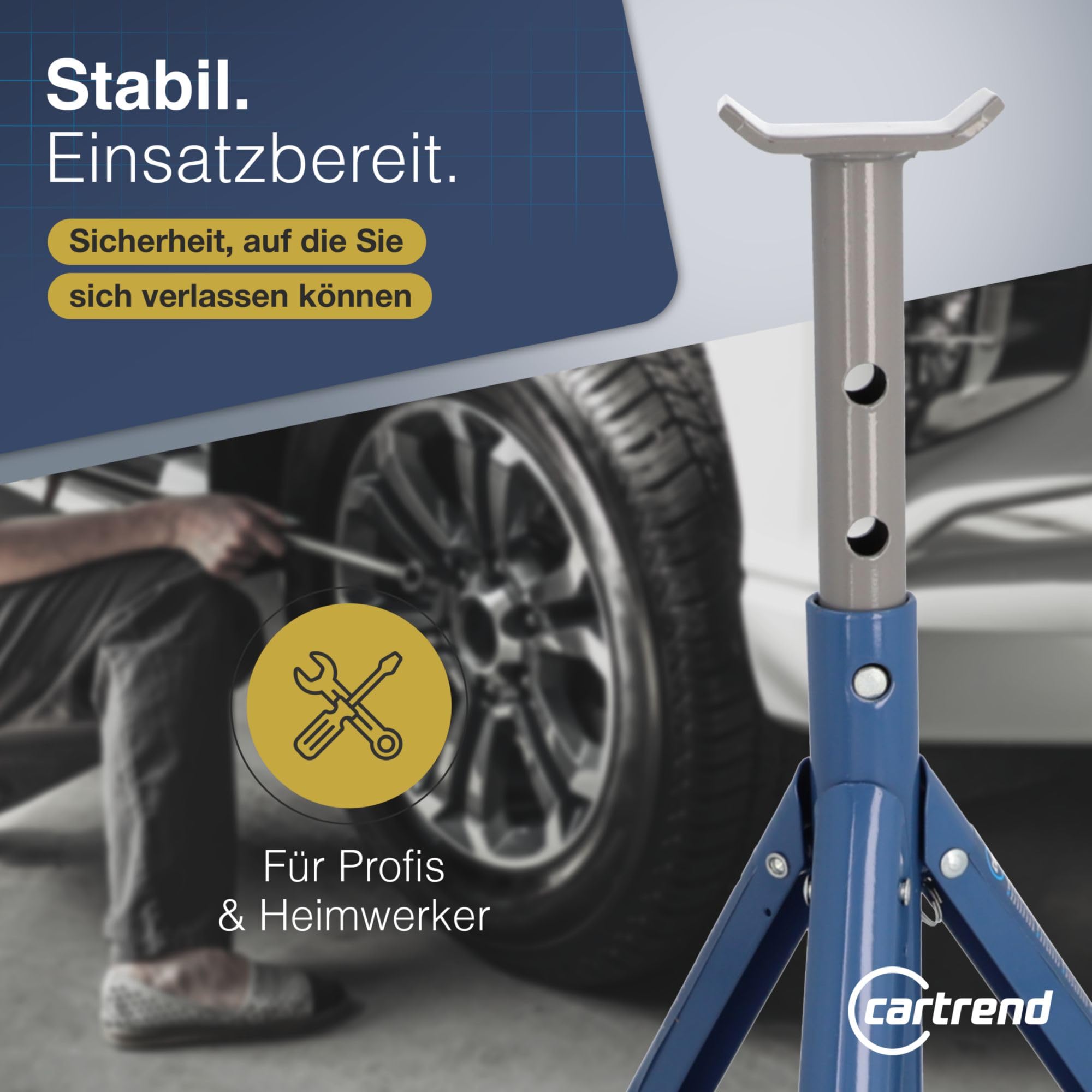 Cartrend 50290 Stojak Warsztatowy, Niebieski, ‎28,5 x 10 x 10 cm; 1,8 kg