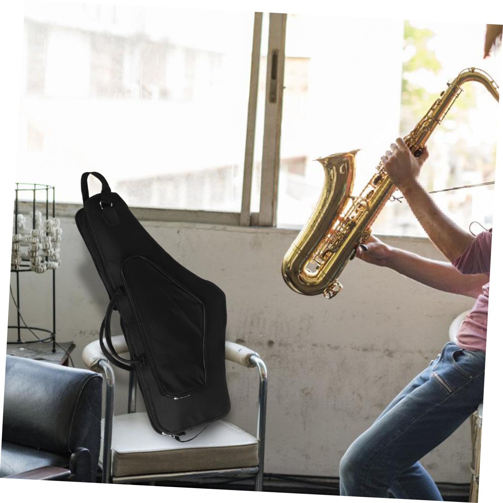 Borsa per Sax Contralto Oxford Resistente e Imbottita in Spugna Leggera, Custodia Elegante per Musicisti Design Semplice e Funzionale
