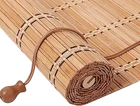 HIAPES Persianas de bambu para janelas internas, persianas de bambu para janelas internas, tamanho personalizado, persianas de rolo de fácil instalação para janela interna e pátio externo