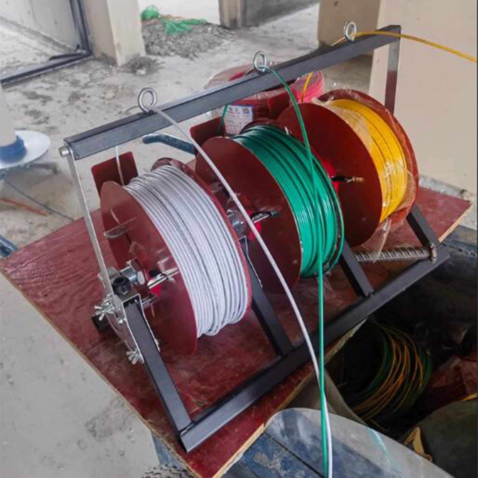 Estante para carretes de Alambre Plegable, dispensador de carretes de Cable, Soporte de Almacenamiento de carretes de Alta Resistencia, para Uso minorista Industrial eléctrico, Cap