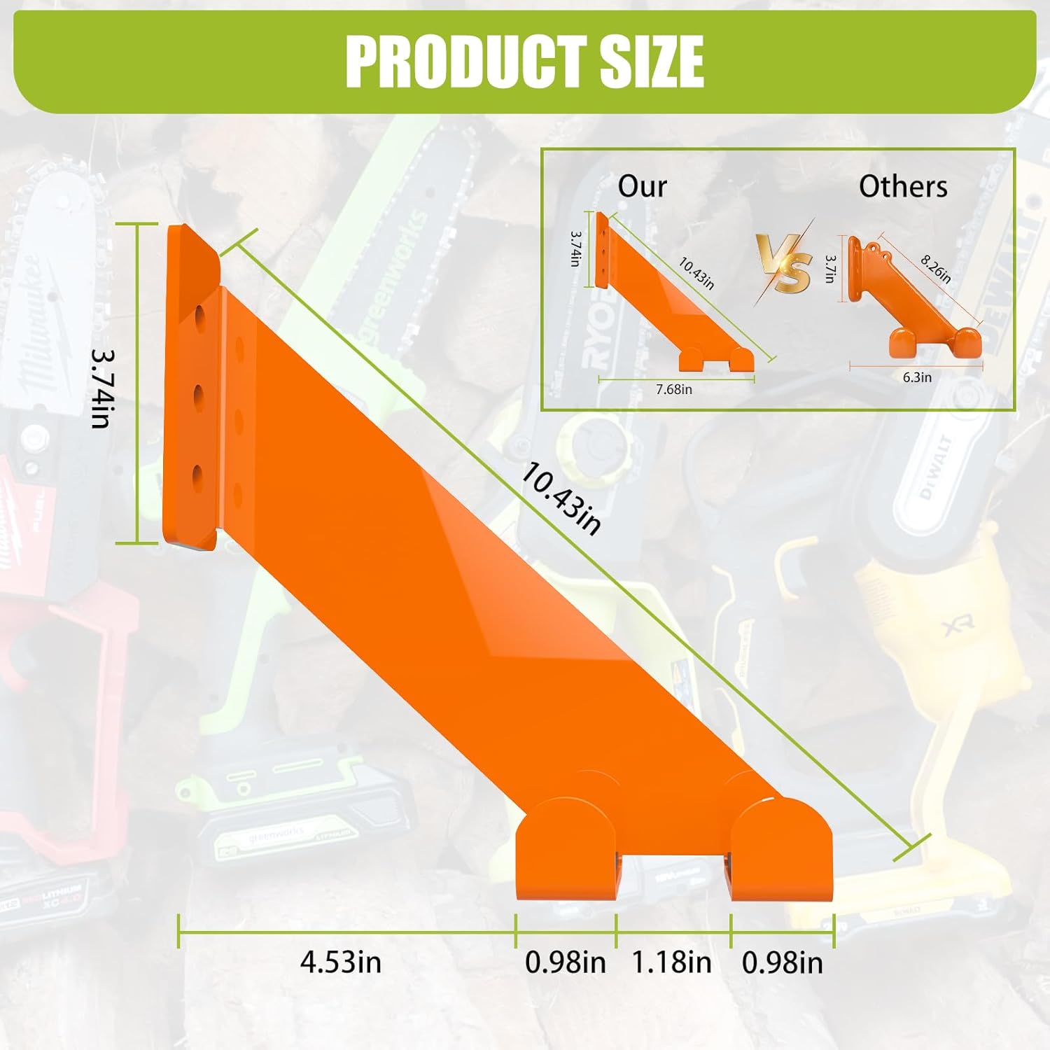 Chainsaw Holder 180LB Heavy Duty Chainsaw Wall Mount, Chainsaw Hanger for Garage Organization,Chainsaw Rack for Gardening Tools(4 Pack)