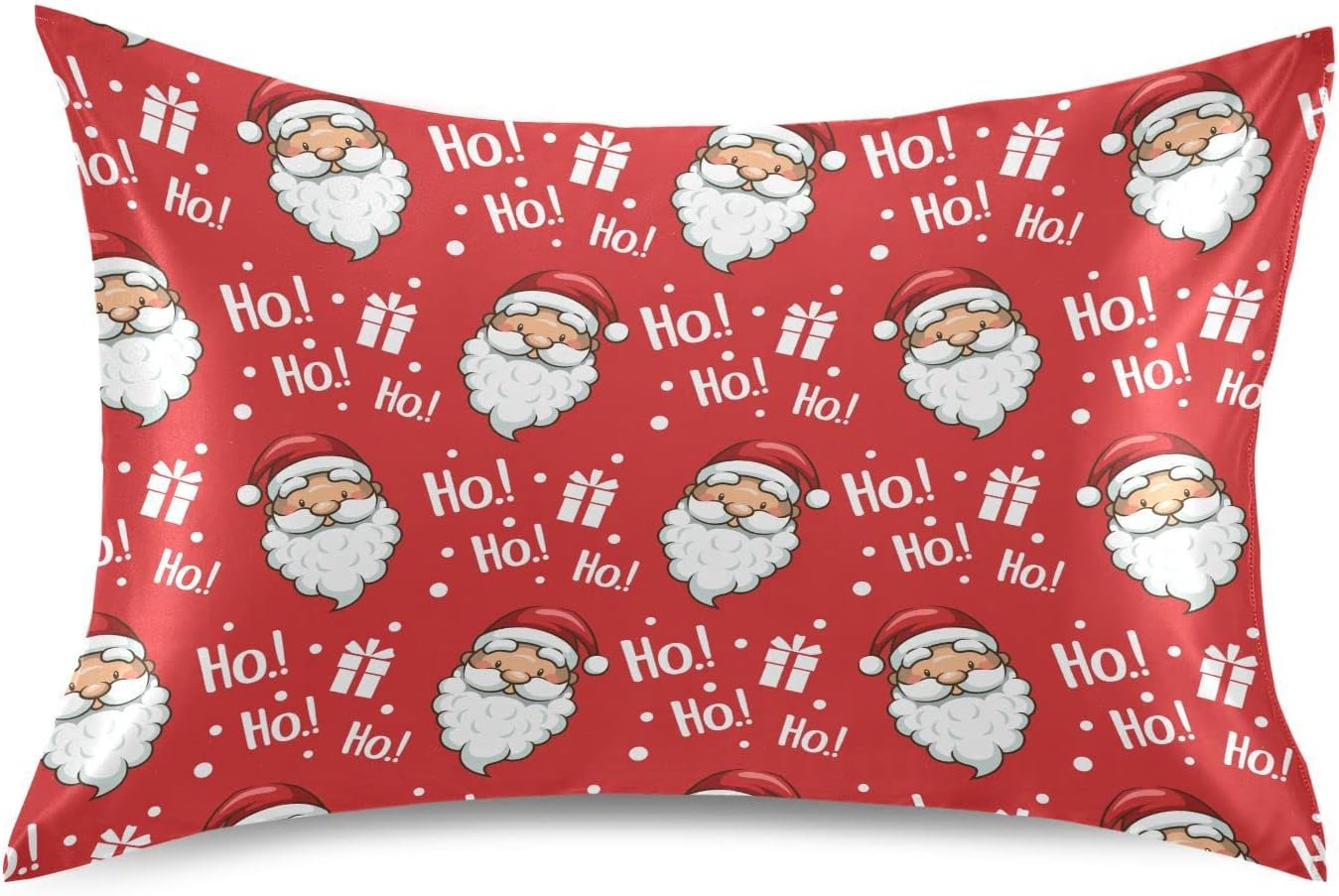 Christmas Pillow Covers Silk Pillowcase for Hair and Skin with Envelope Closure