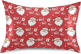 Christmas Pillow Covers Silk Pillowcase for Hair and Skin with Envelope Closure Satin Pillowcase Standard Size Pillow Case for Sleeping Women Girls Boys Room (20x26 Inch)