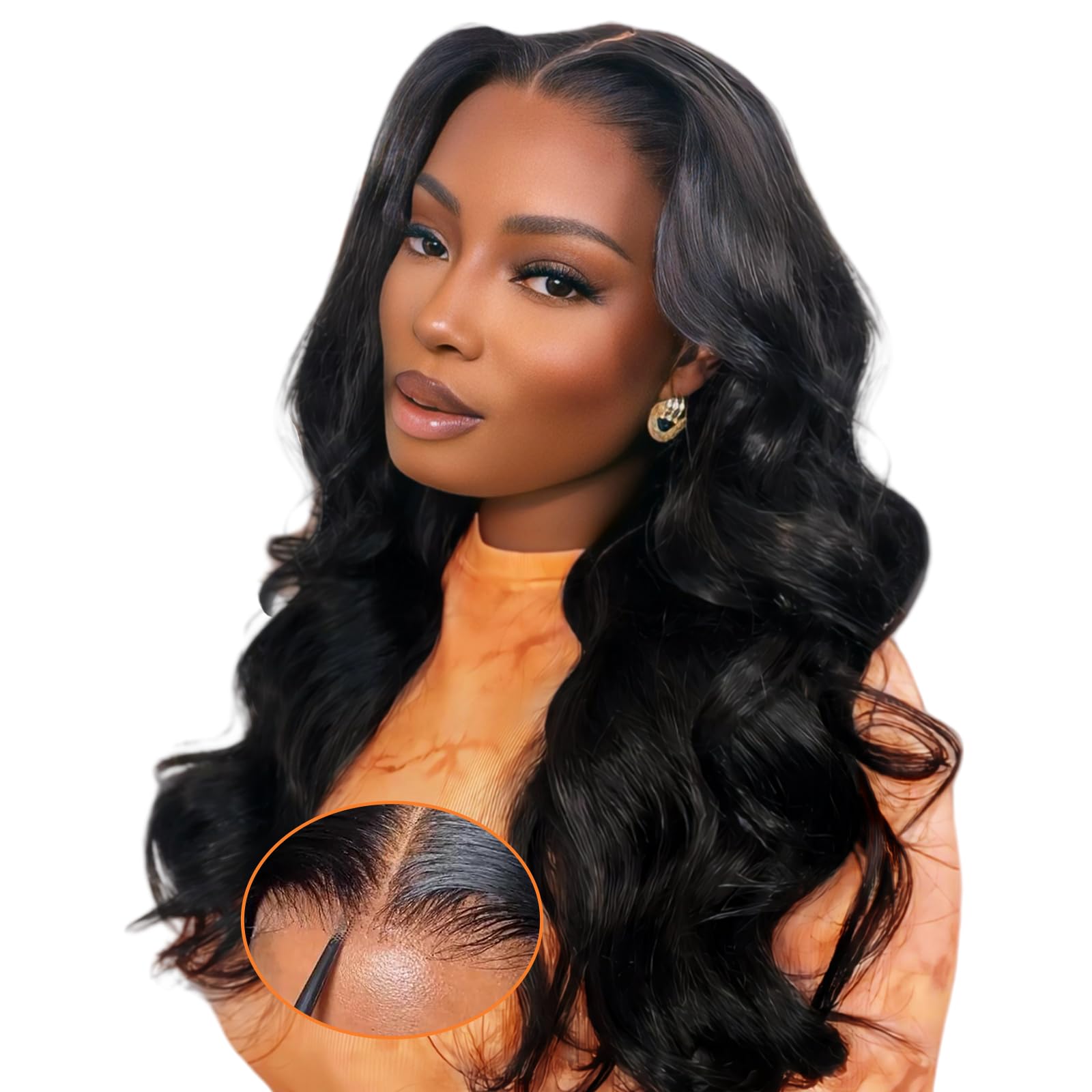 Oxeyegirl 32 Inch Body Wave Human Hair Wig for Women,9X6 Lace 200% Density Glueless Wig Human Hair Pre Plucked Pre Cut,Wear and Go Glueless Lace Front Wigs Brazilian Human Hairs with Natural Hairline