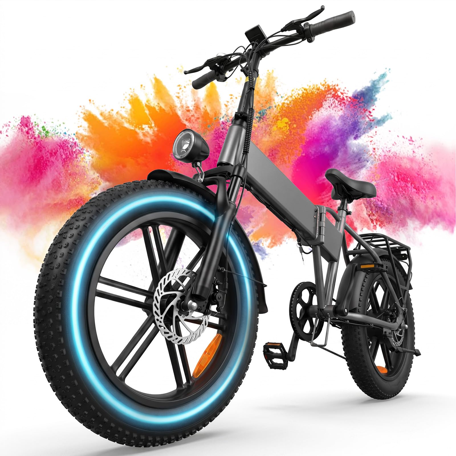 TODIMART Vélo Électrique Pliable 250W Fat Bike 20", Batterie 48V 13Ah