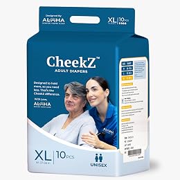 CheekZ Adult Diapers – Maximum Absorbency, Skin-Friendly Comfort, Leak & Odor Protection – Unisex Incontinence Briefs for Men & Women (X-Large)