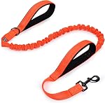 VIVAGLORY Pullsafe pour chien Pullesafe pour chiens avec 2 Poignée rembourrée & Double poignée pour la formation & Marcher, Bungee Anti Tir pour les animaux qui tirent, 4ft x 1in, bleu