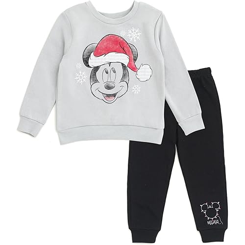 Disney Christmas Halloween Fleece Sweatshirt and Jogger Pants Outfit Set Newborn to Big Kid Sizes (Newborn - 14-16)