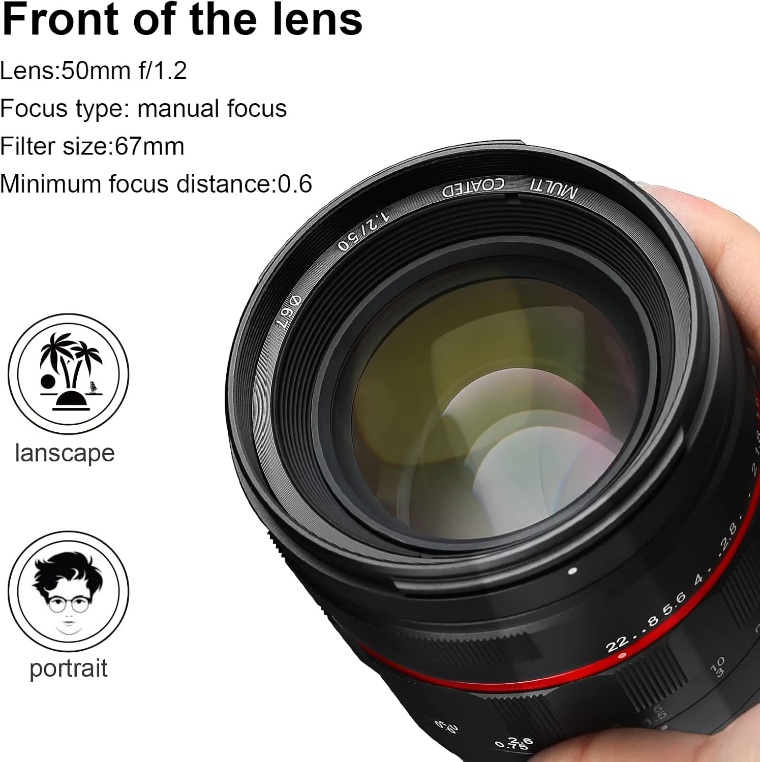 Holiday Deals 🛒 MEKE 50mm F1.2 Large Aperture Manual Focus Full Frame Lens Compatible with RF-Mount Cameras EOS-R EOS-RP R5 R6