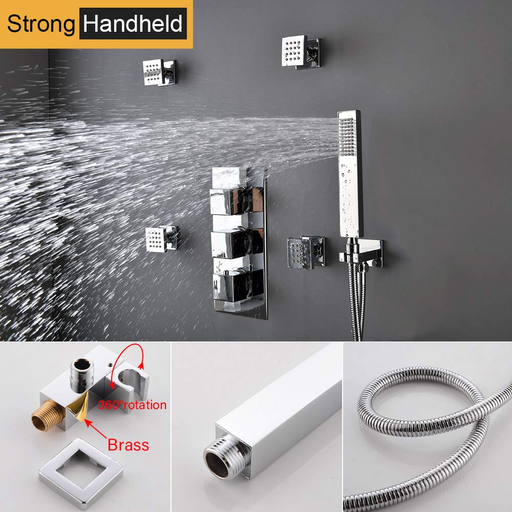 Buy Shower System 16 inch Ceiling Rain Shower Head with Handheld and
