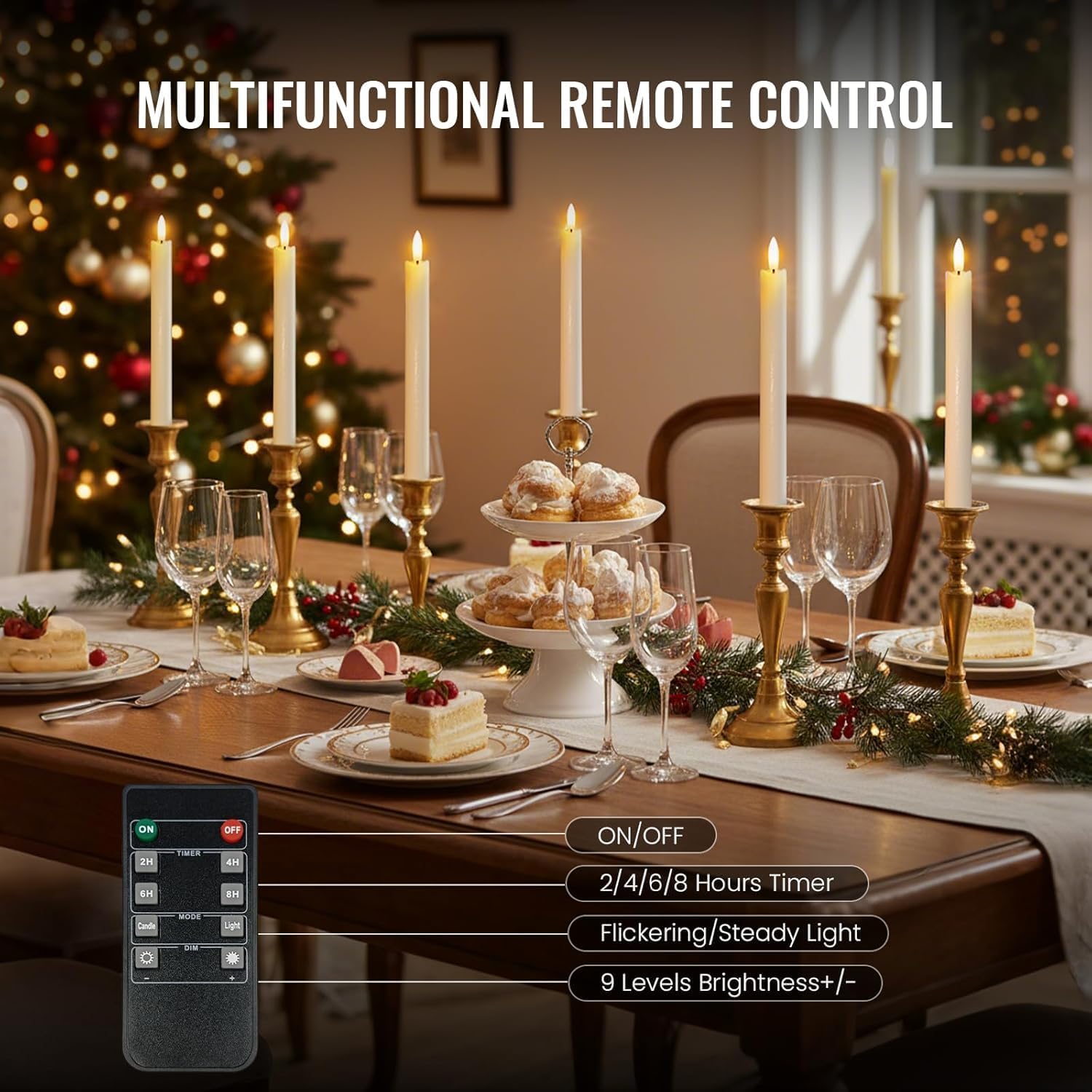 Home Decor Rechargeable Candle Light with Charging Base, 6 Pack LED Candles Battery Operated with Remote Timer for Lantern Fireplace Wedding Party Table Home Room Decor Easter Gift