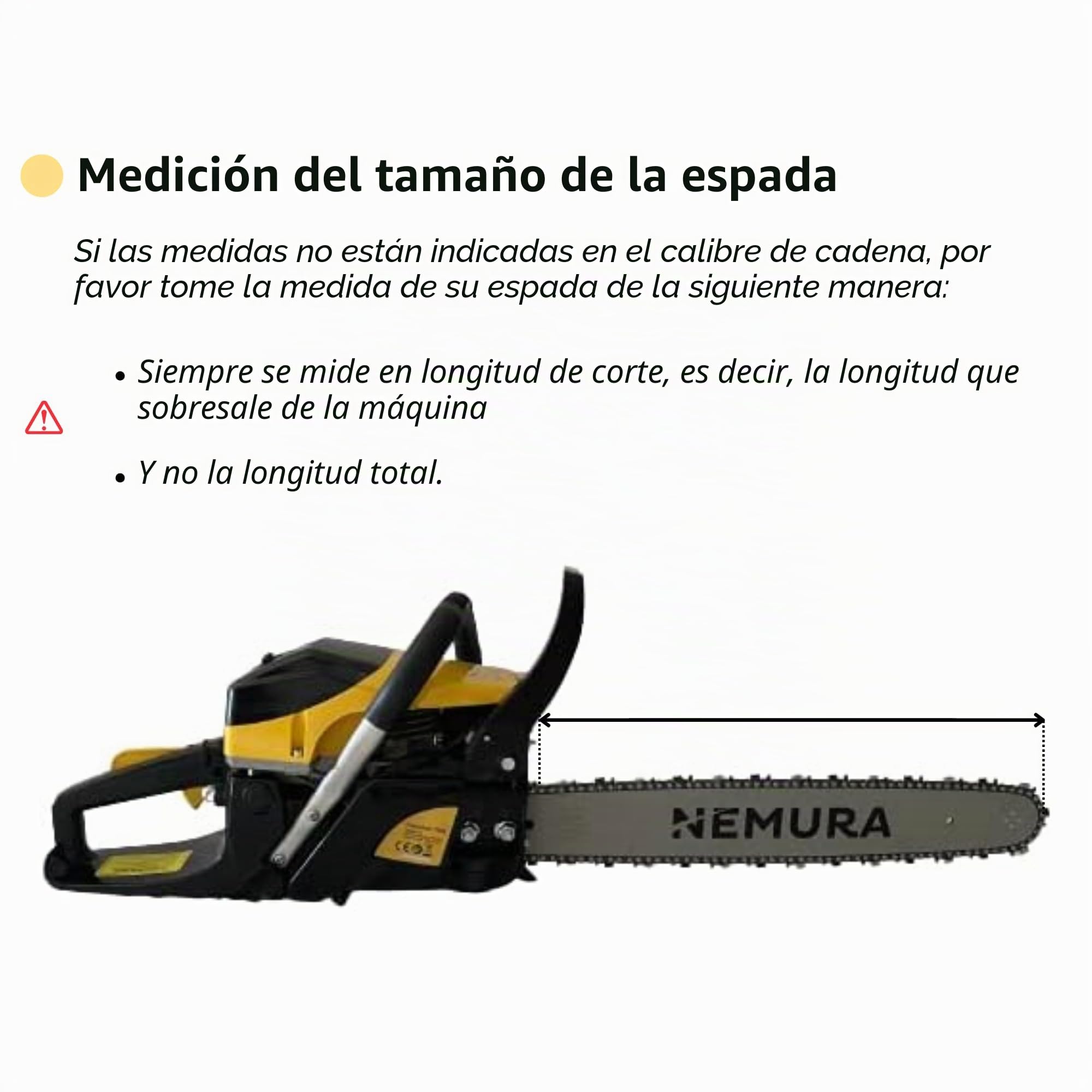 Nemura Guía de cadena 50cm y Lote de 3 cadenas para motosierra - Compatible con Stihl MS390, MS391, 039-72 Eslabones - Passo 3/8" - Calibre 1,6mm - Calidad Profesional - Servicio postventa en Español