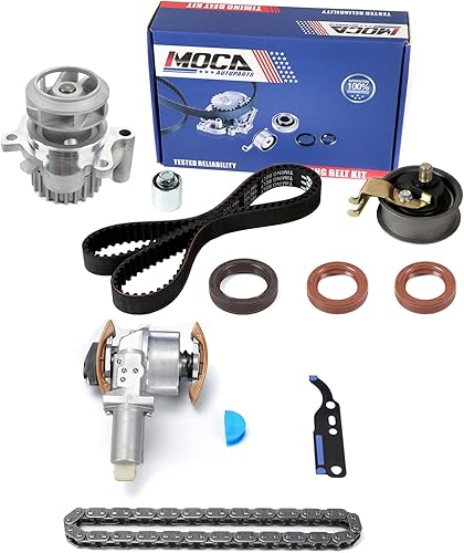 MOCA Kit tensor de cadena de correa dentada y bomba de agua para Volkswagen Audi 1.8L L4 2003-2005 para Volkswagen Beetle 1.8L L4 y 2003-2005 para