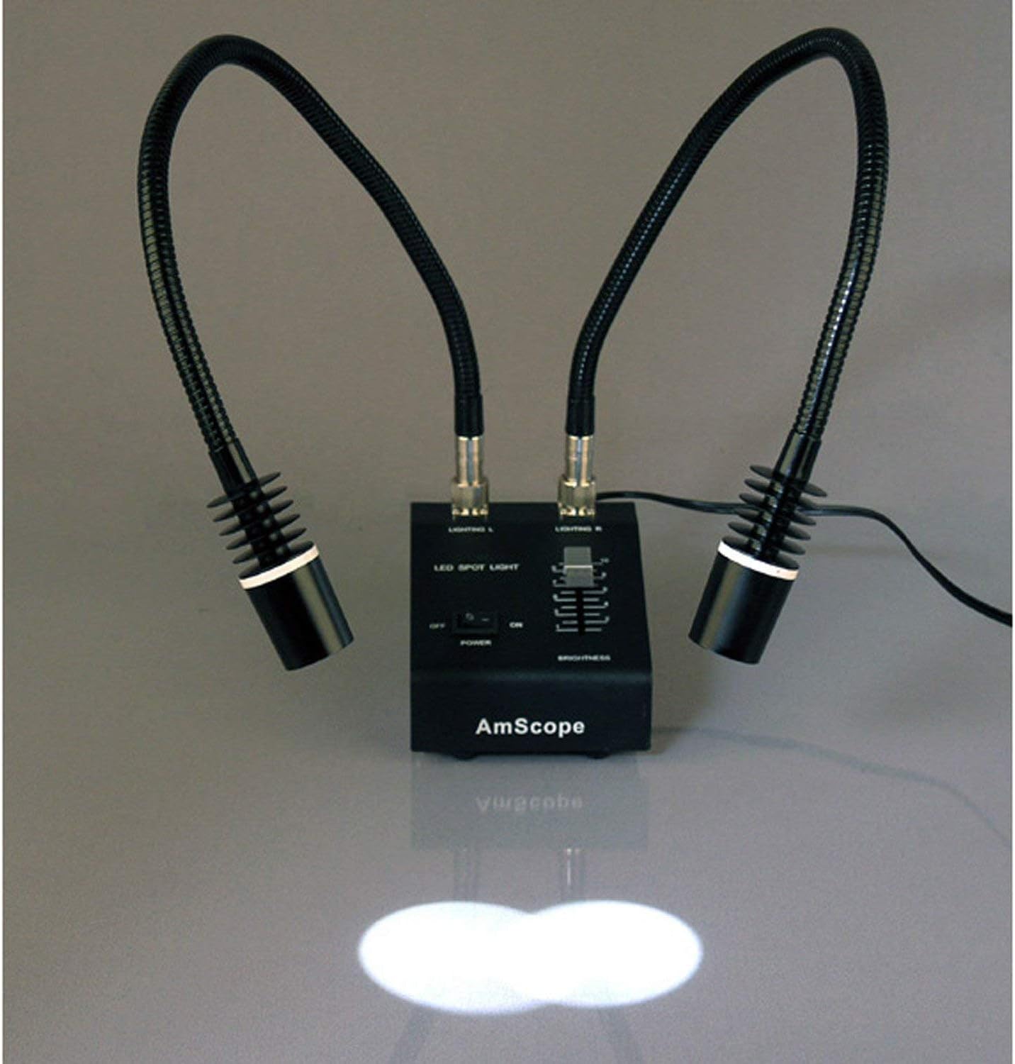 AmScope LED-6W-UV395 Powerful 6 Watt LED Dual Goose-Neck UV-395 Light Illuminator